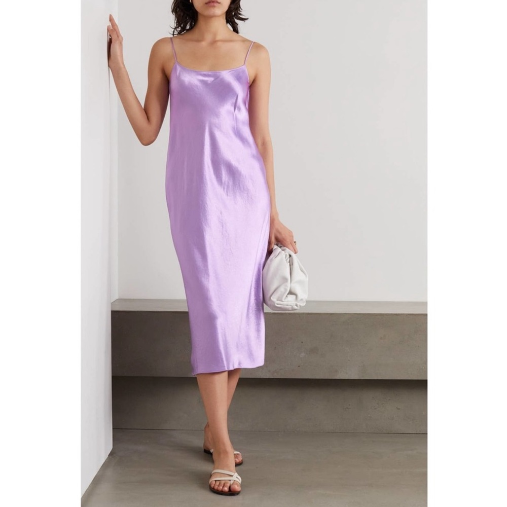 ***ISO*** Vince Satin Slip Midi Dress Small Verbana
